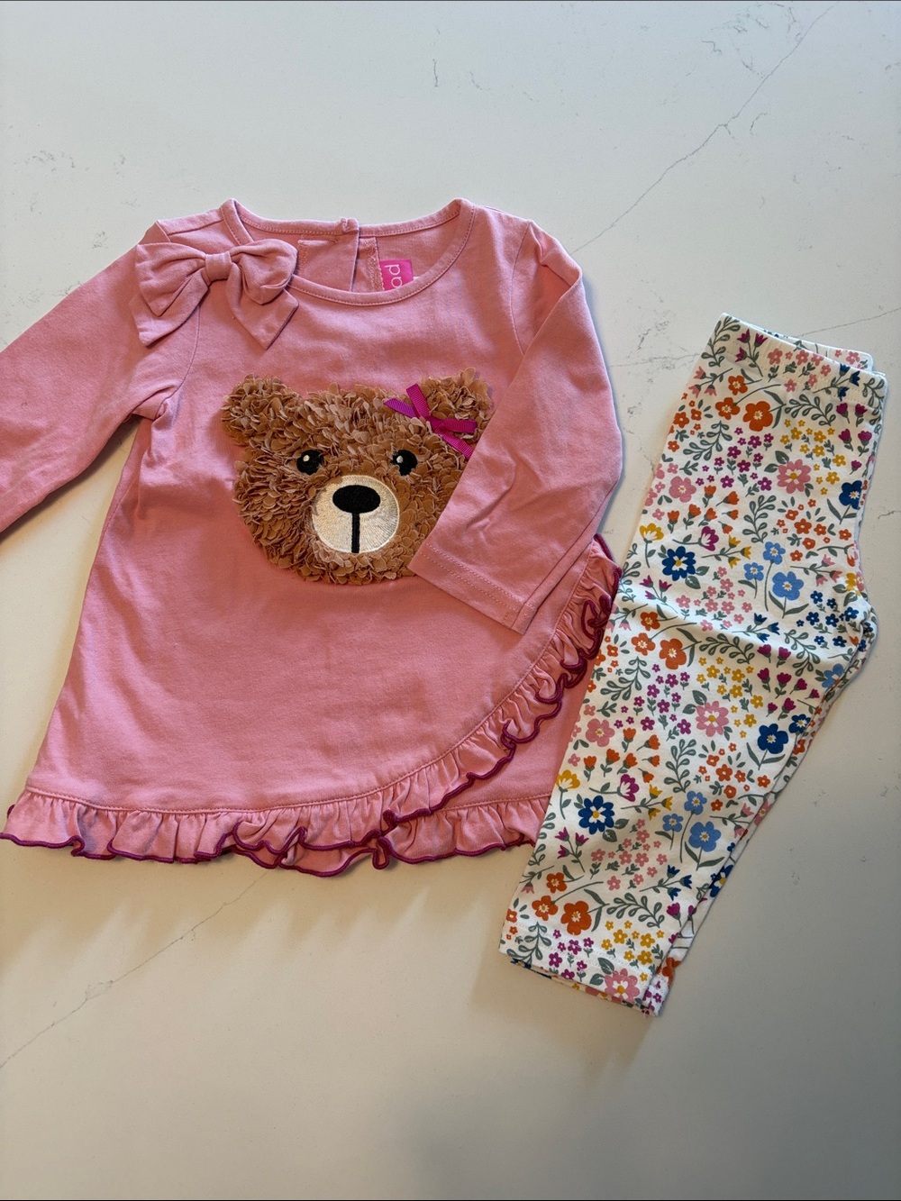 Polarn O. Pyret Pink Bear Applique Tunic